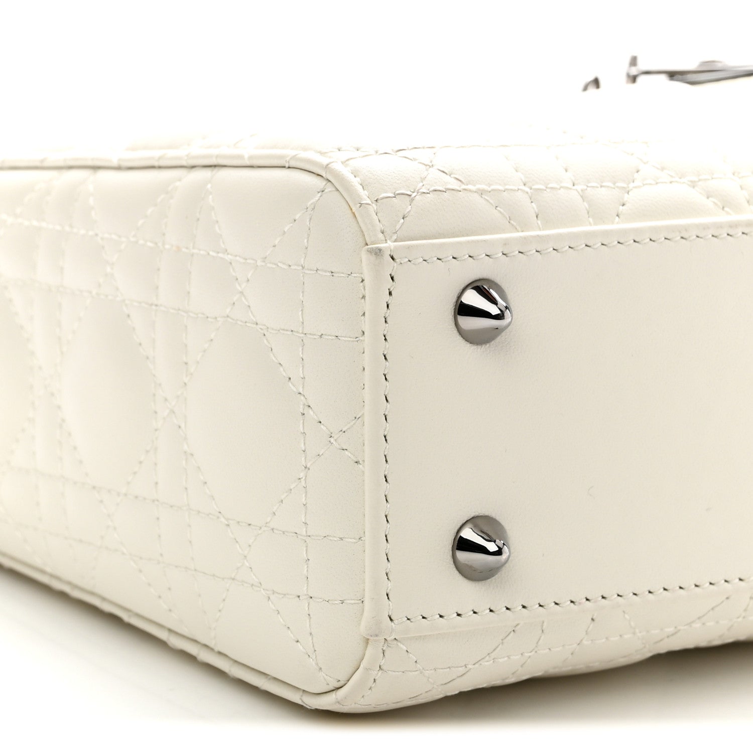 Christian Dior Lambskin Cannage Small My ABCDior Lady Dior White 9 of 11