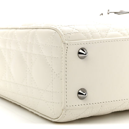 Christian Dior Lambskin Cannage Small My ABCDior Lady Dior White 9 of 11
