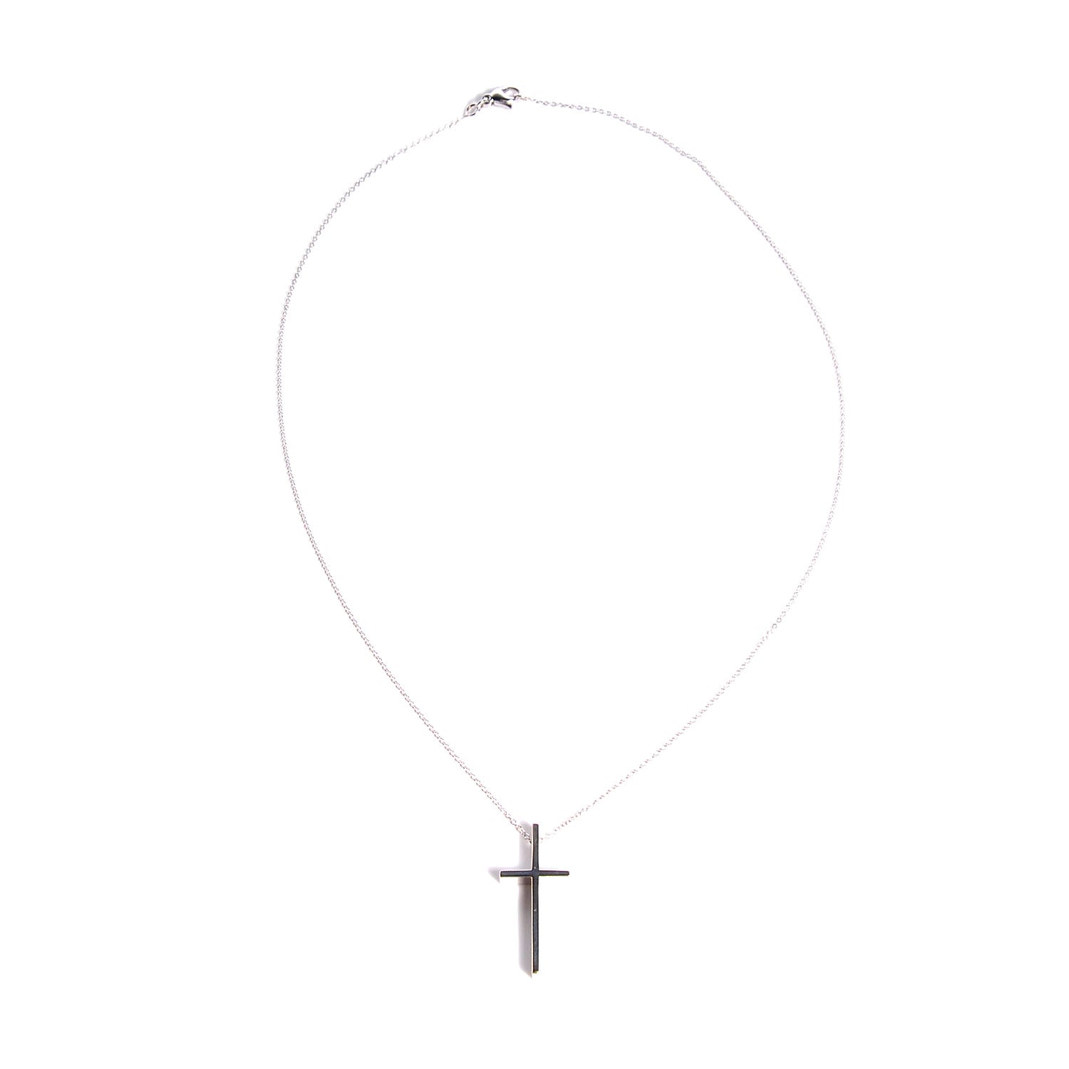 Tiffany 18k White Gold Cross Pendant Necklace 3 of 5