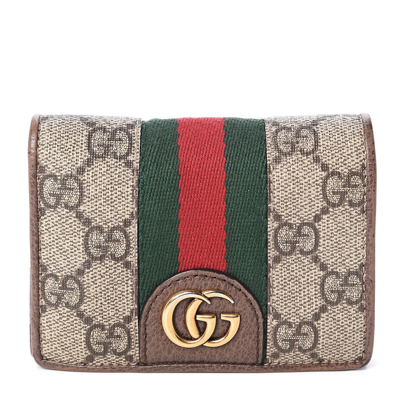 Gucci X DISNEY GG Supreme Monogram Web Three Little Pigs Ophidia Card Case Wallet Beige New Acero 1 of 5