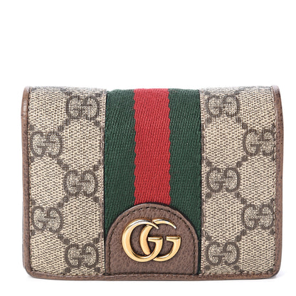 Gucci X DISNEY GG Supreme Monogram Web Three Little Pigs Ophidia Card Case Wallet Beige New Acero 1 of 5