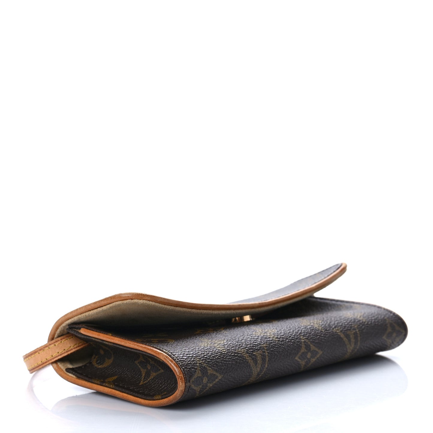 Aged Calfskin Lady of Luck 2.55 Reissue Wallet on Chain WOC Black
