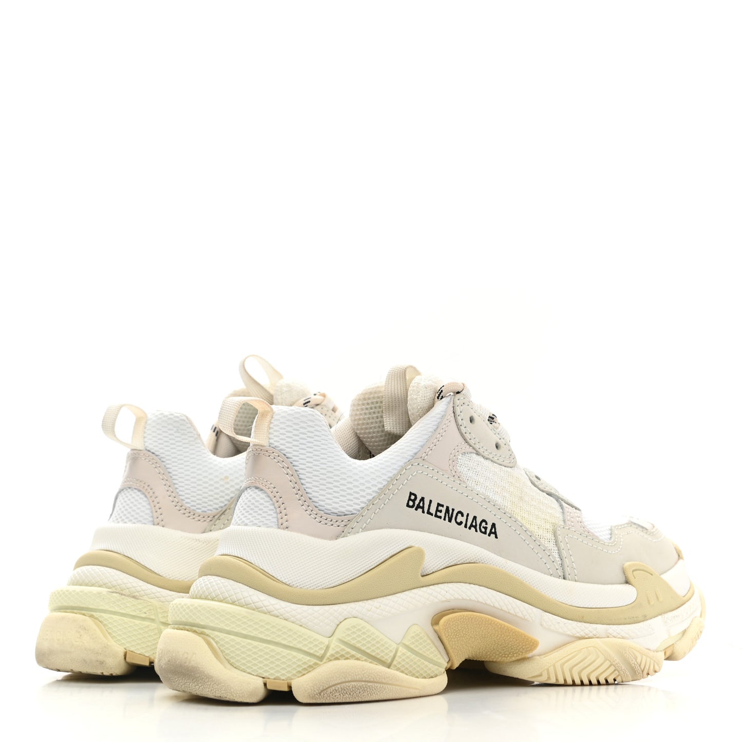 Fabric Mesh Womens Triple S Sneakers 37 White