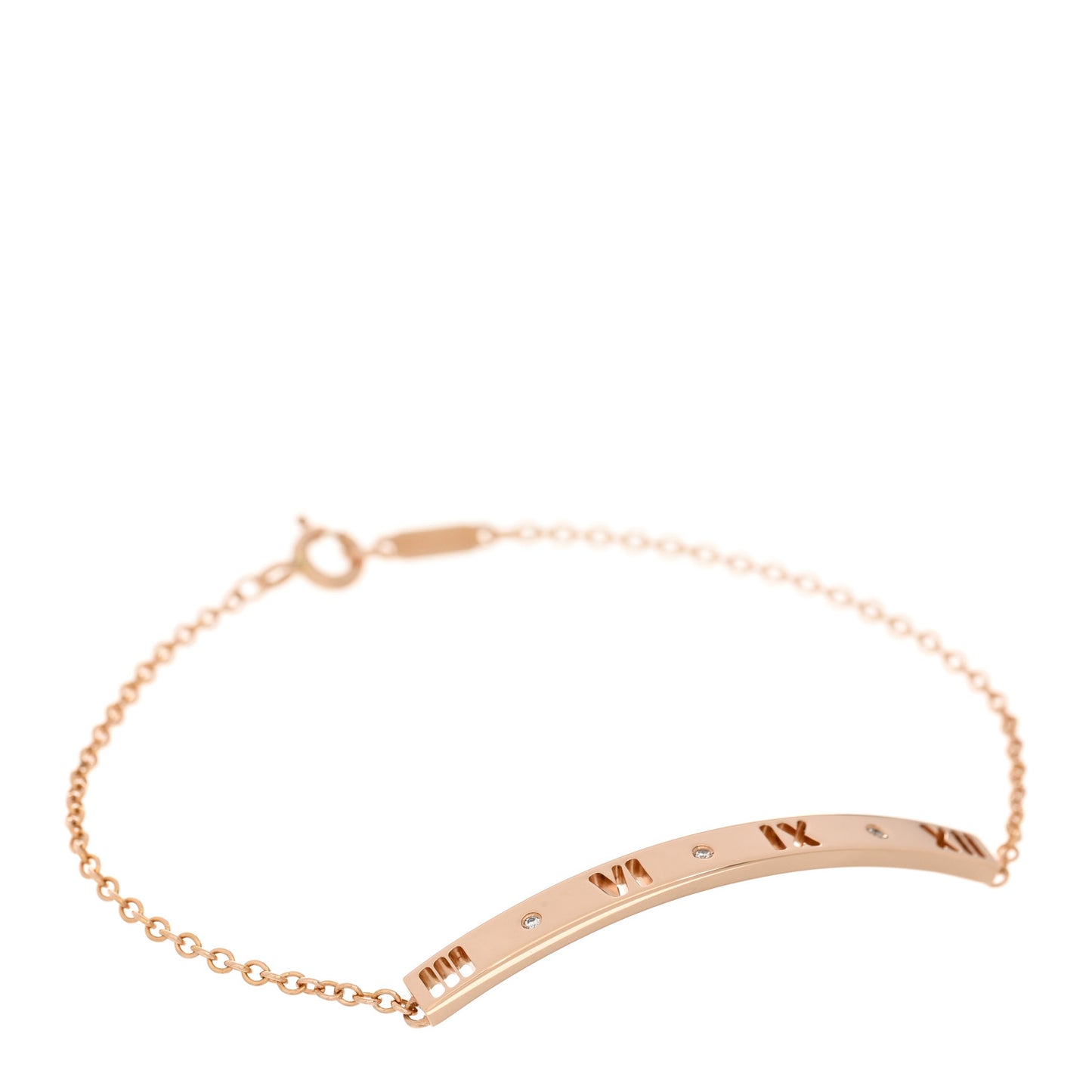 18K Rose Gold Diamond Atlas Bar Pierced Bracelet