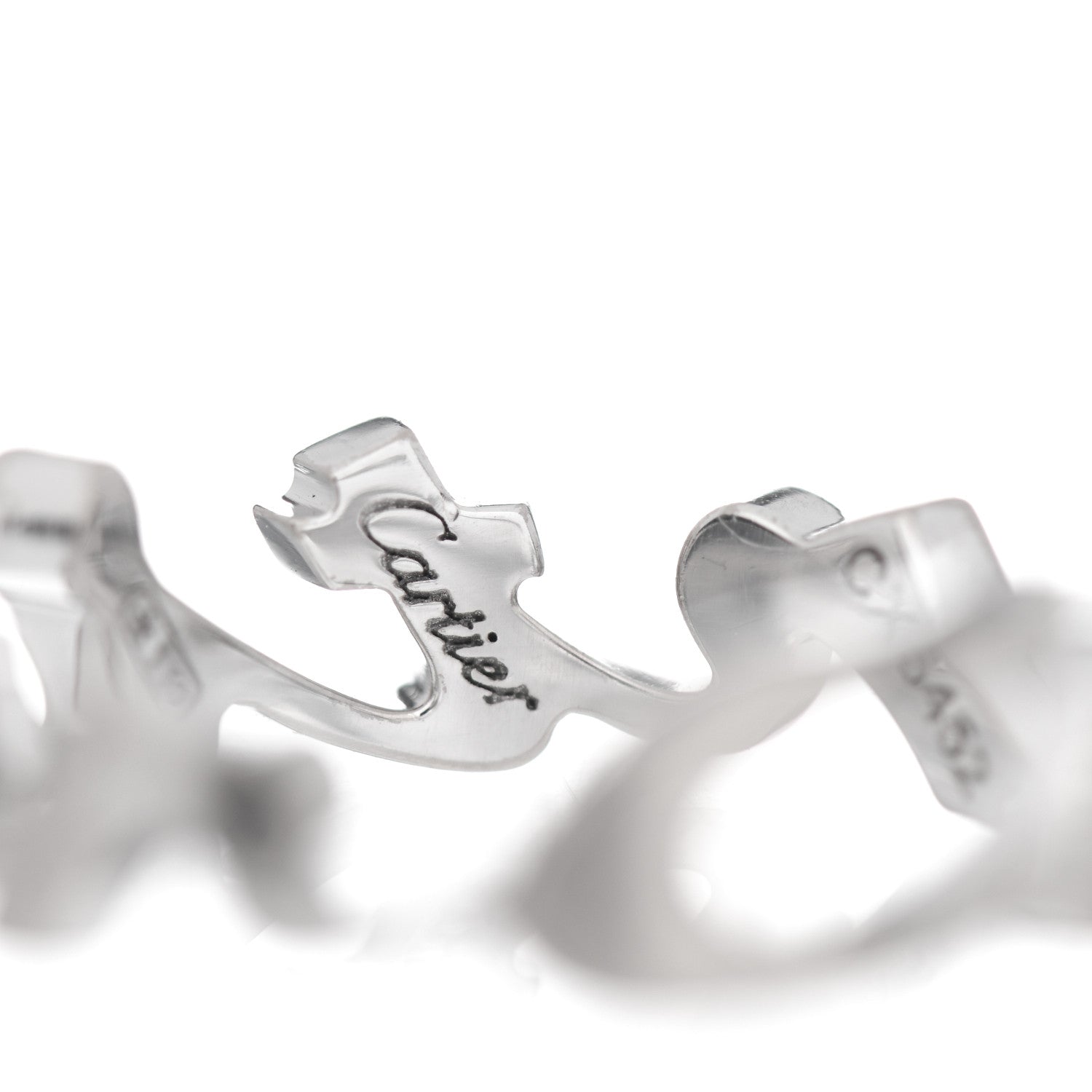 Cartier 18K White Gold Signature Ring 50 5.25 5 of 5