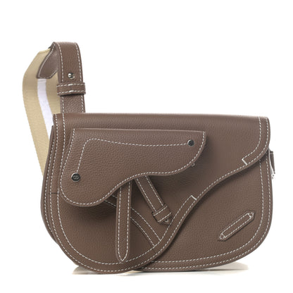Christian Dior X KAWS Grained Calfskin Saddle Pouch Marron Multicolor 1 of 13