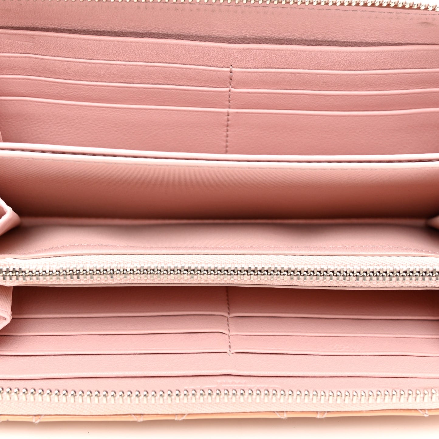Patent Cannage Lady Dior Continental Zip Wallet Pink