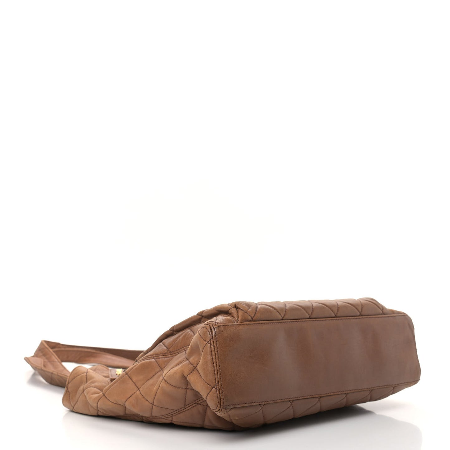 Lambskin Quilted Tote Brown