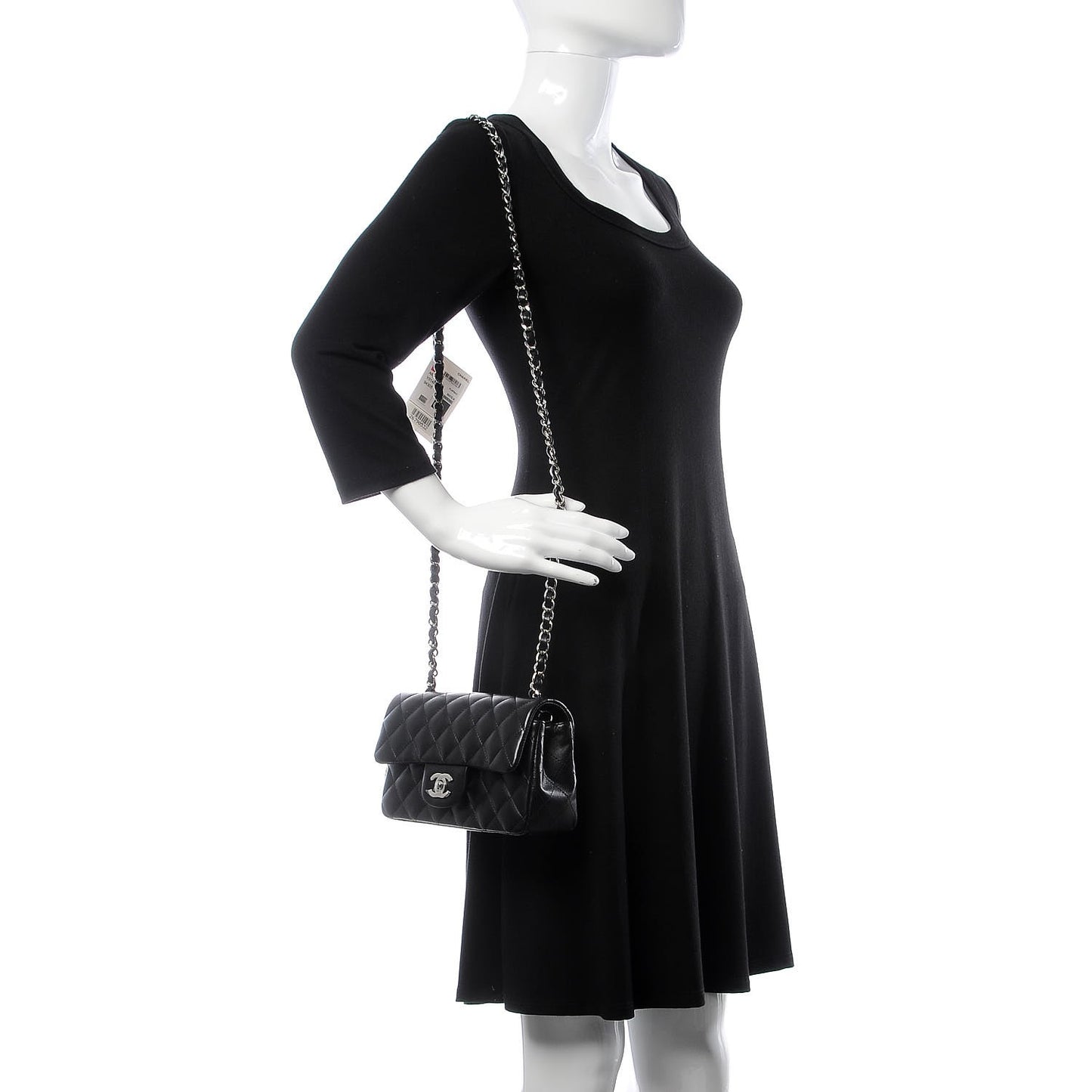 Lambskin Quilted Mini Rectangular Flap Black