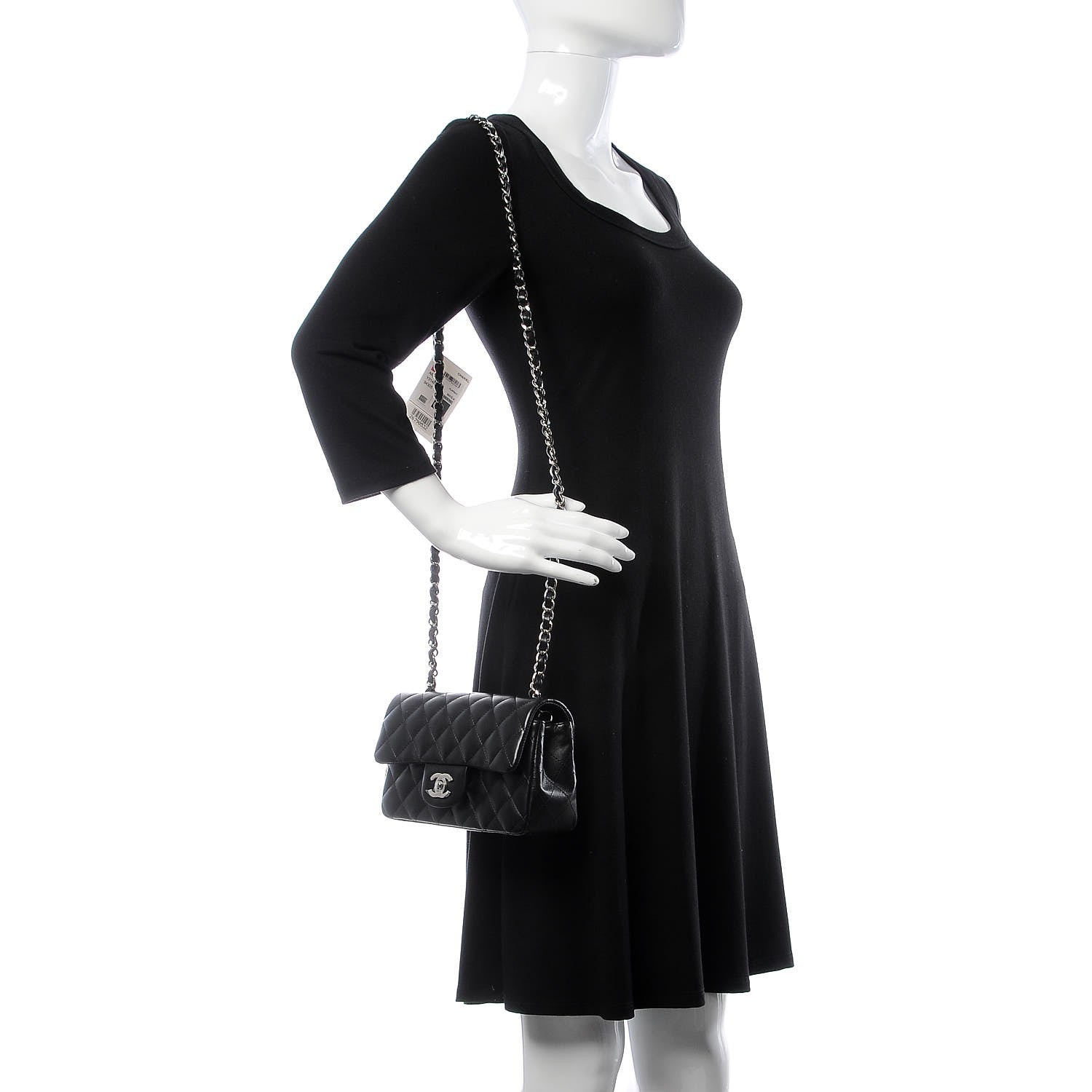 Chanel Lambskin Quilted Mini Rectangular Flap Black 2 of 8