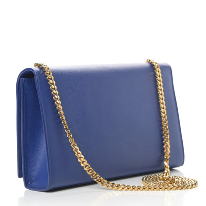 Saint Laurent Grain De Poudre Medium Classic Monogram Kate Satchel Flash Blue 3 of 16