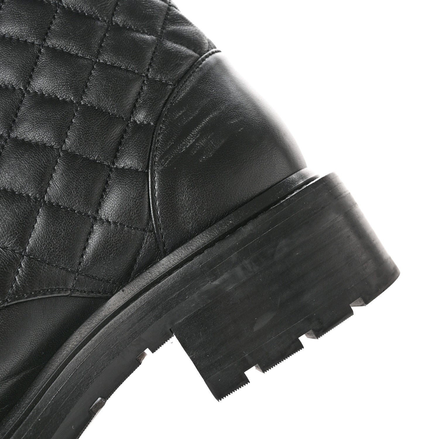 Chanel Shiny Lambskin Quilted Lace Up Combat Boots 40.5 Black 13 of 14