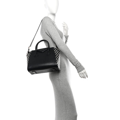 Givenchy Sugar Goatskin Woven Small Antigona Black White 2 of 15