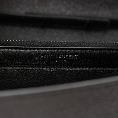 Saint Laurent Grain De Poudre Monogram Chain Wallet Black 6 of 13
