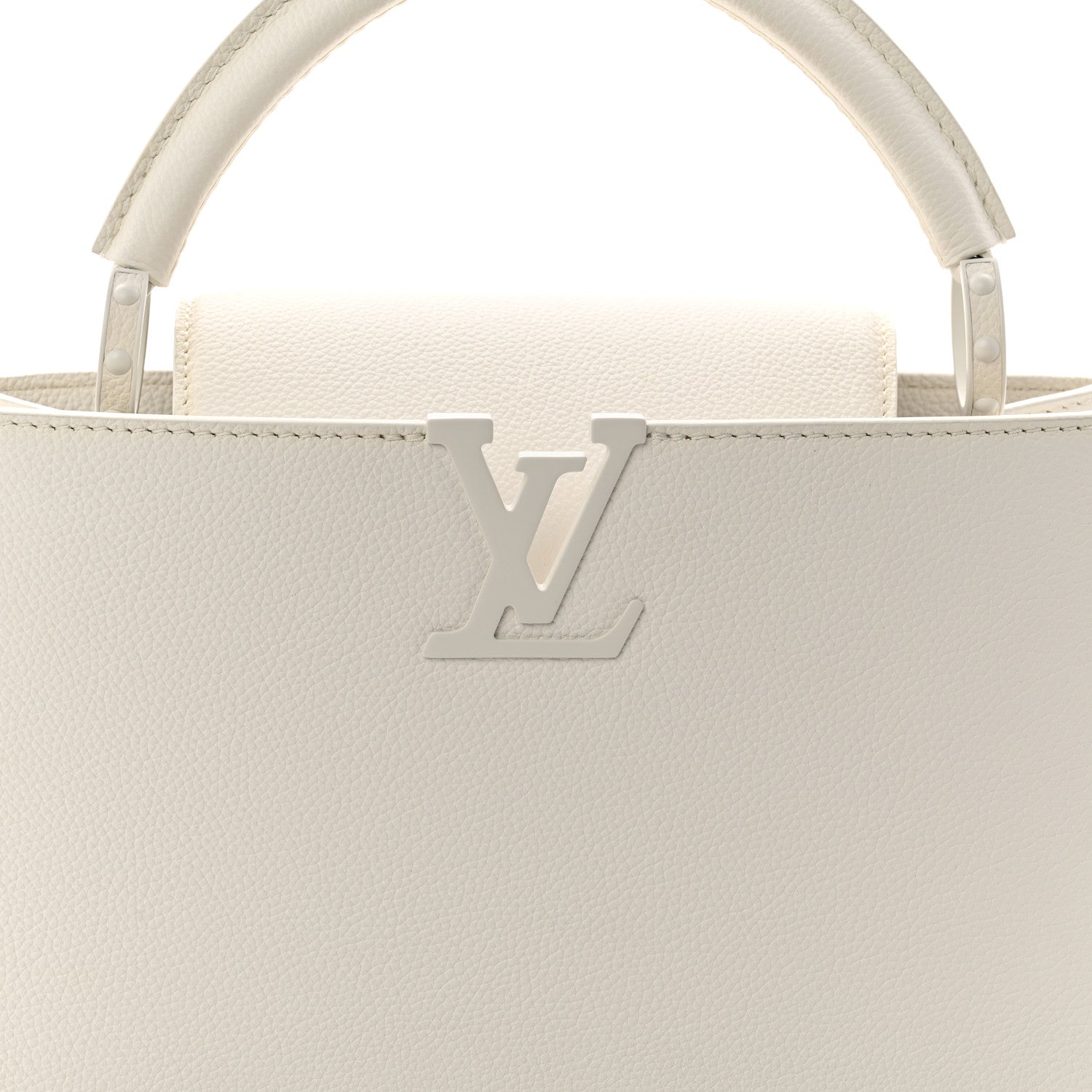 Louis Vuitton Taurillon Capucines East West MM Optic White 7 of 9