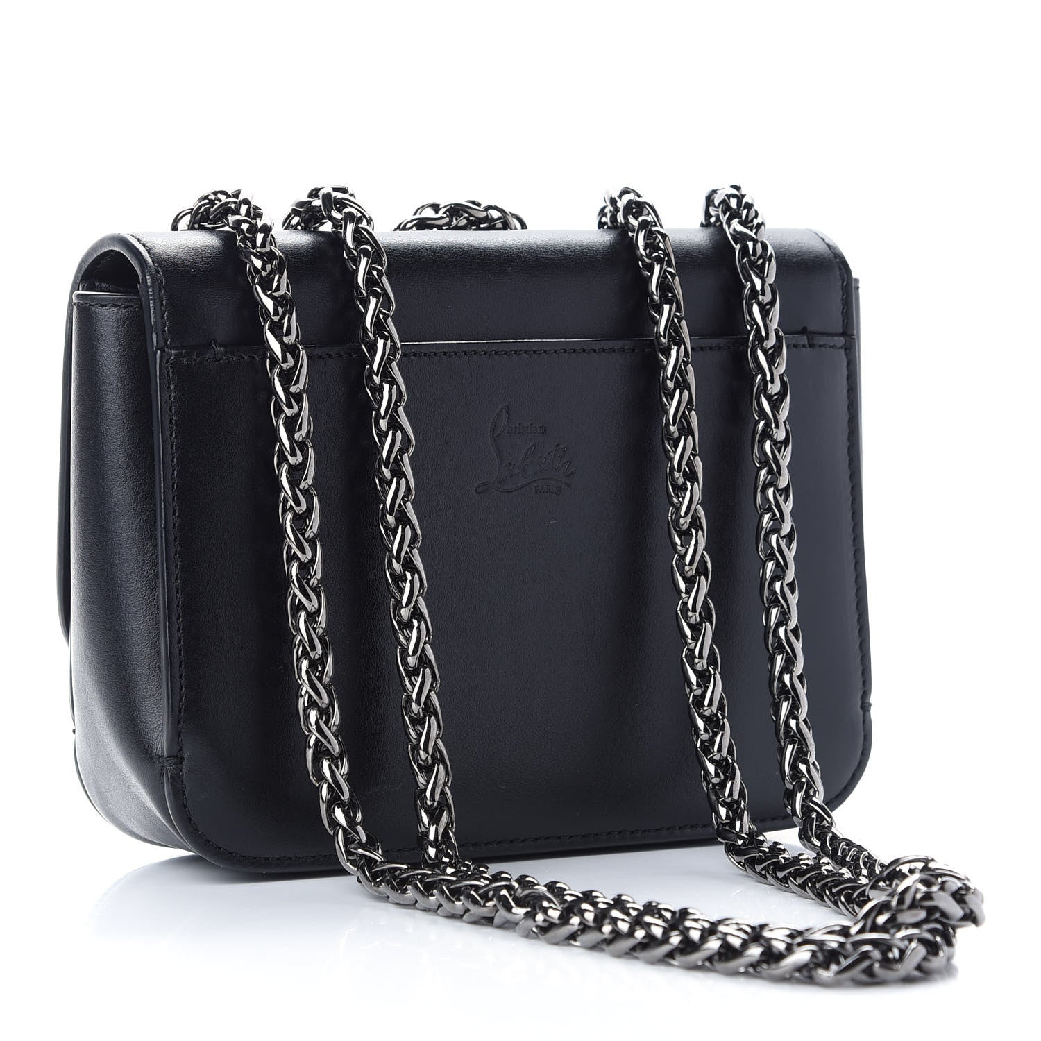 Christian Louboutin Calfskin Baby Sweety Charity NV Shoulder Bag Black 3 of 8