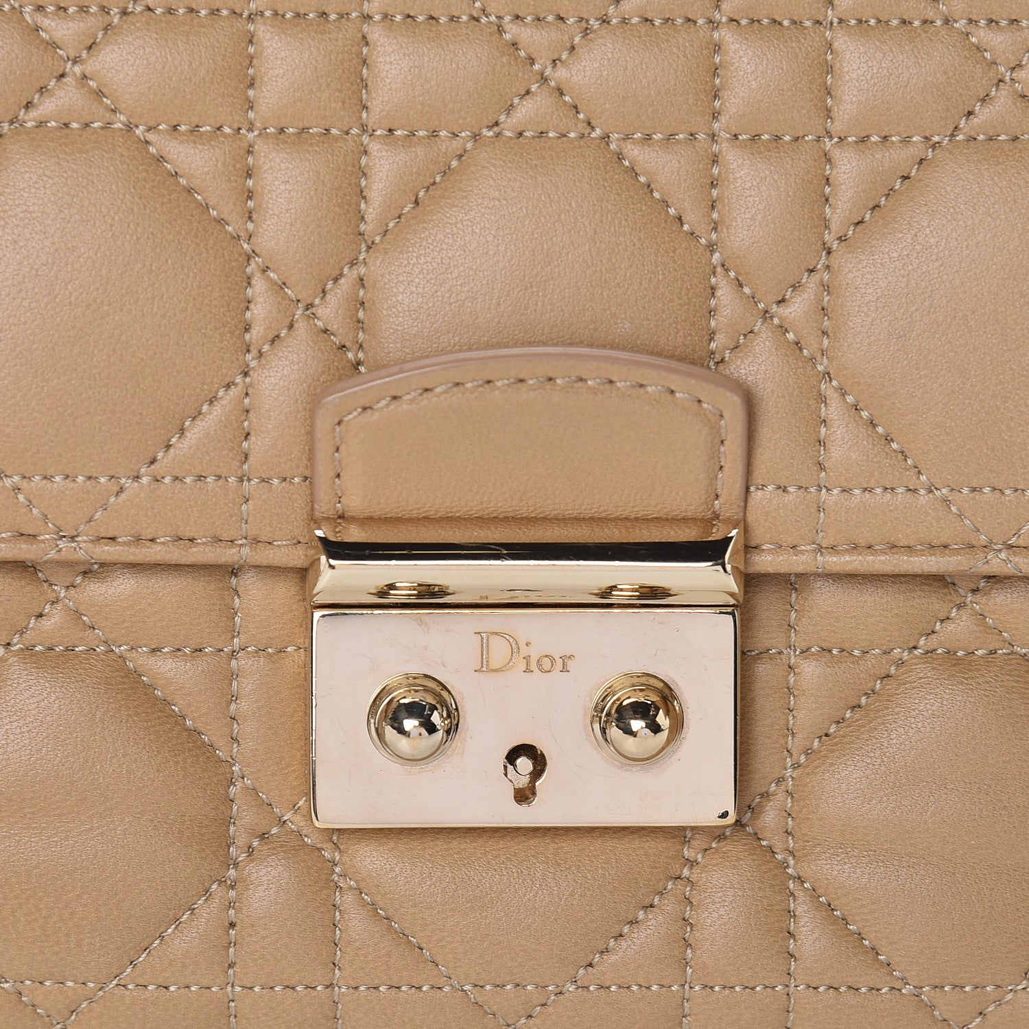 Christian Dior Lambskin Cannage Miss Dior Promenade Pouch Beige 8 of 10