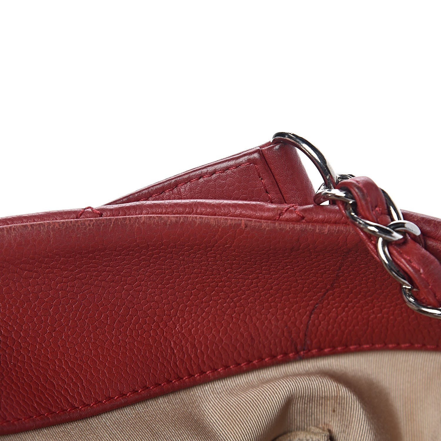 Chanel Caviar Quilted Expandable Zip Shoulder Bag Red 18 of 22