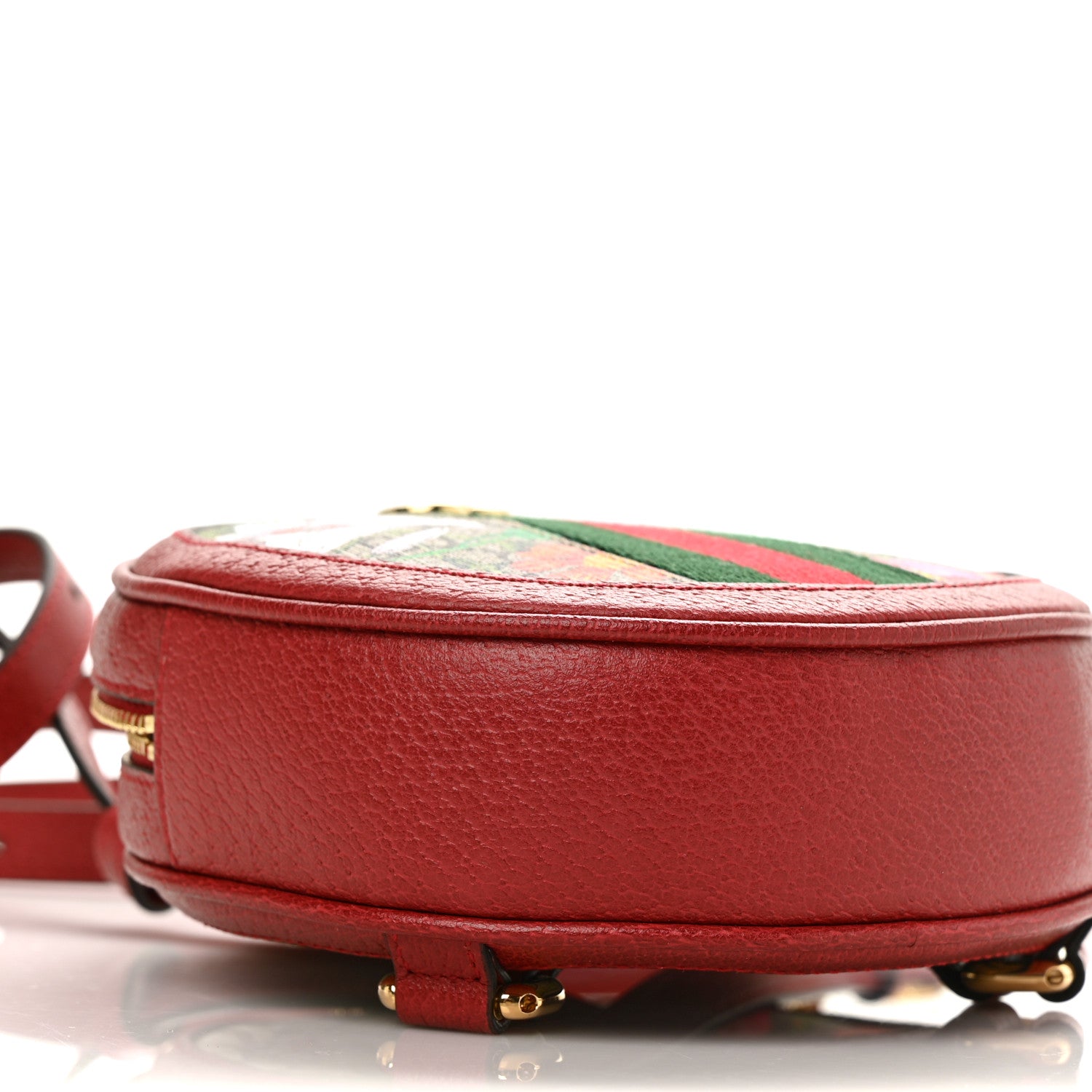 Gucci GG Supreme Monogram Web Flora Mini Ophidia Round Backpack Red 7 of 8