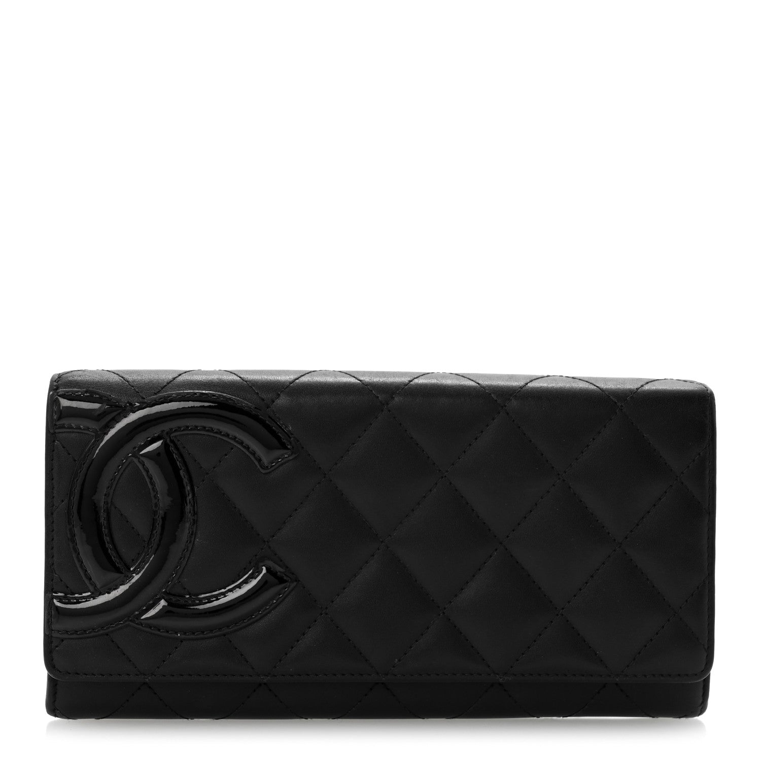 Chanel Calfskin Quilted Cambon Long Double Wallet Black 1 of 13