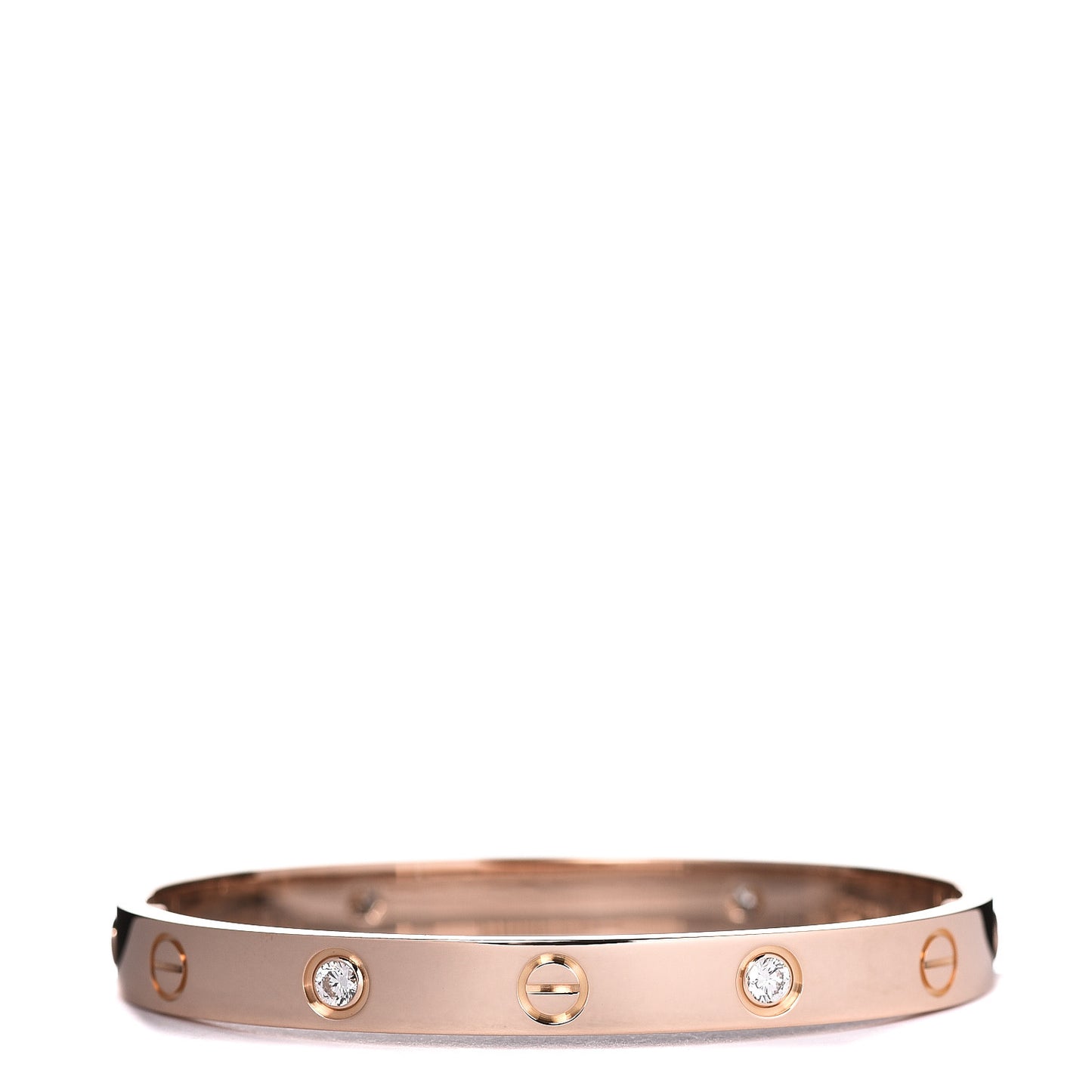 18K Pink Gold 4 Diamond LOVE Bracelet 16