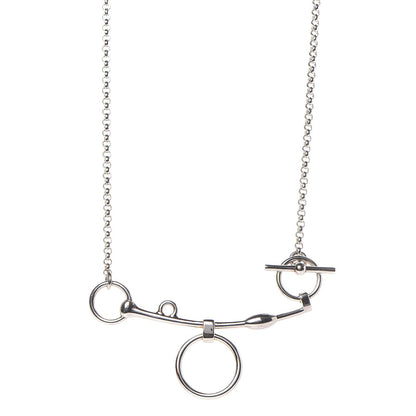 Hermes Sterling Silver Mors de Bride Long Necklace 1 of 9