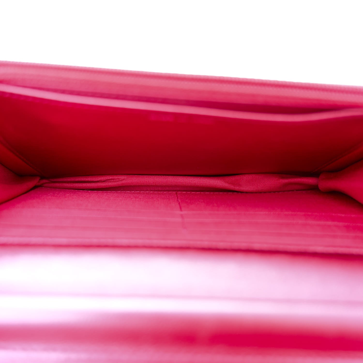 Chanel Metallic Patent Calfskin Quilted Boy Wallet On Chain WOC Fuchsia 5 of 11