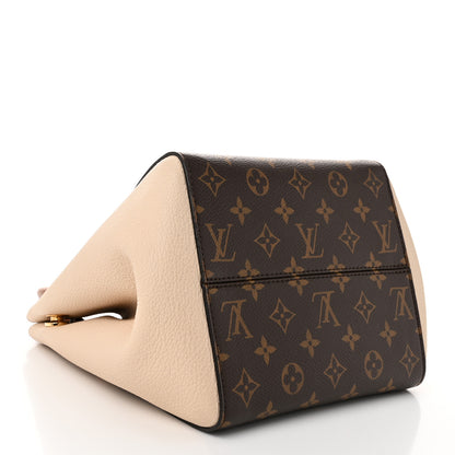 Louis Vuitton Calfskin Monogram Fold Tote PM Cerise Cream Black 4 of 10