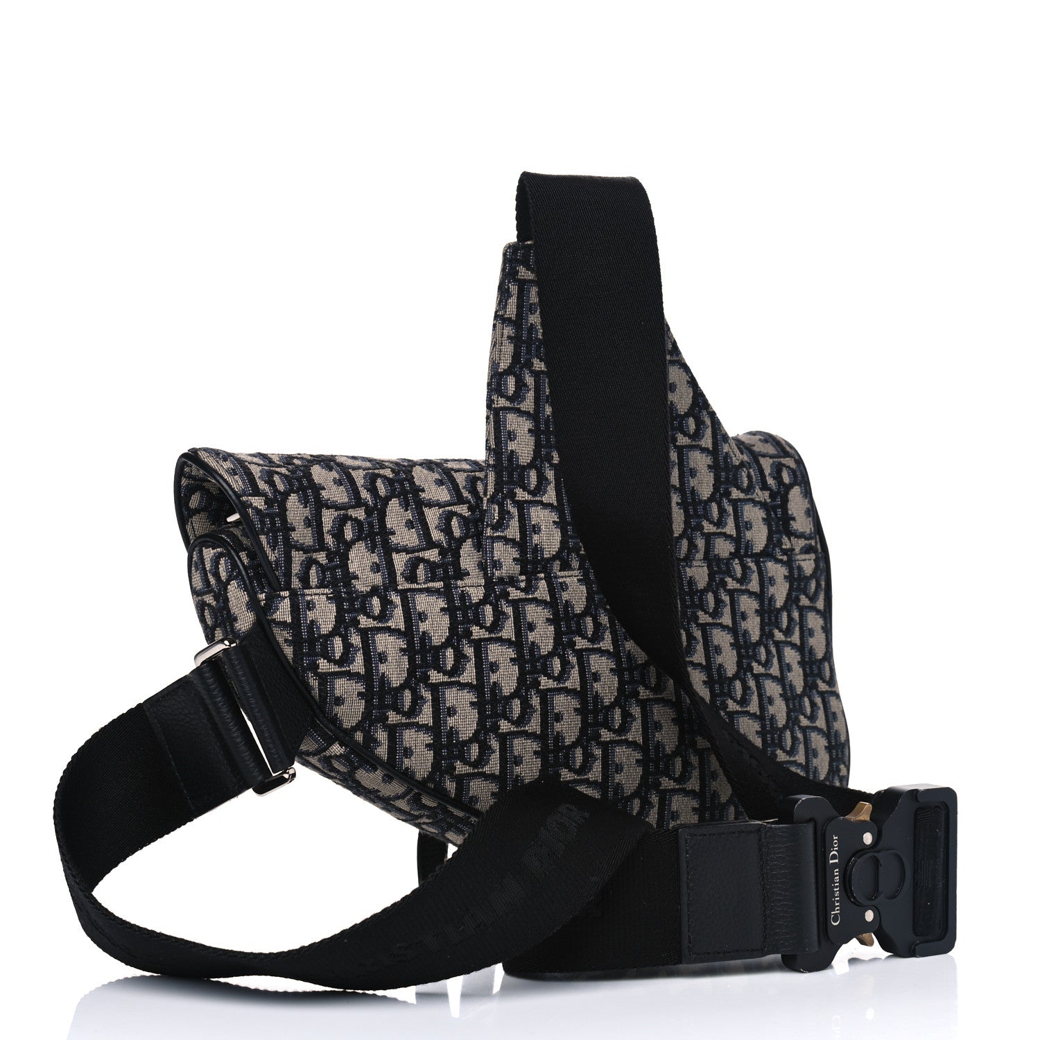 Christian Dior Oblique Mens Saddle Bag Blue 2 of 4
