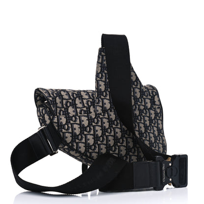 Christian Dior Oblique Mens Saddle Bag Blue 2 of 4