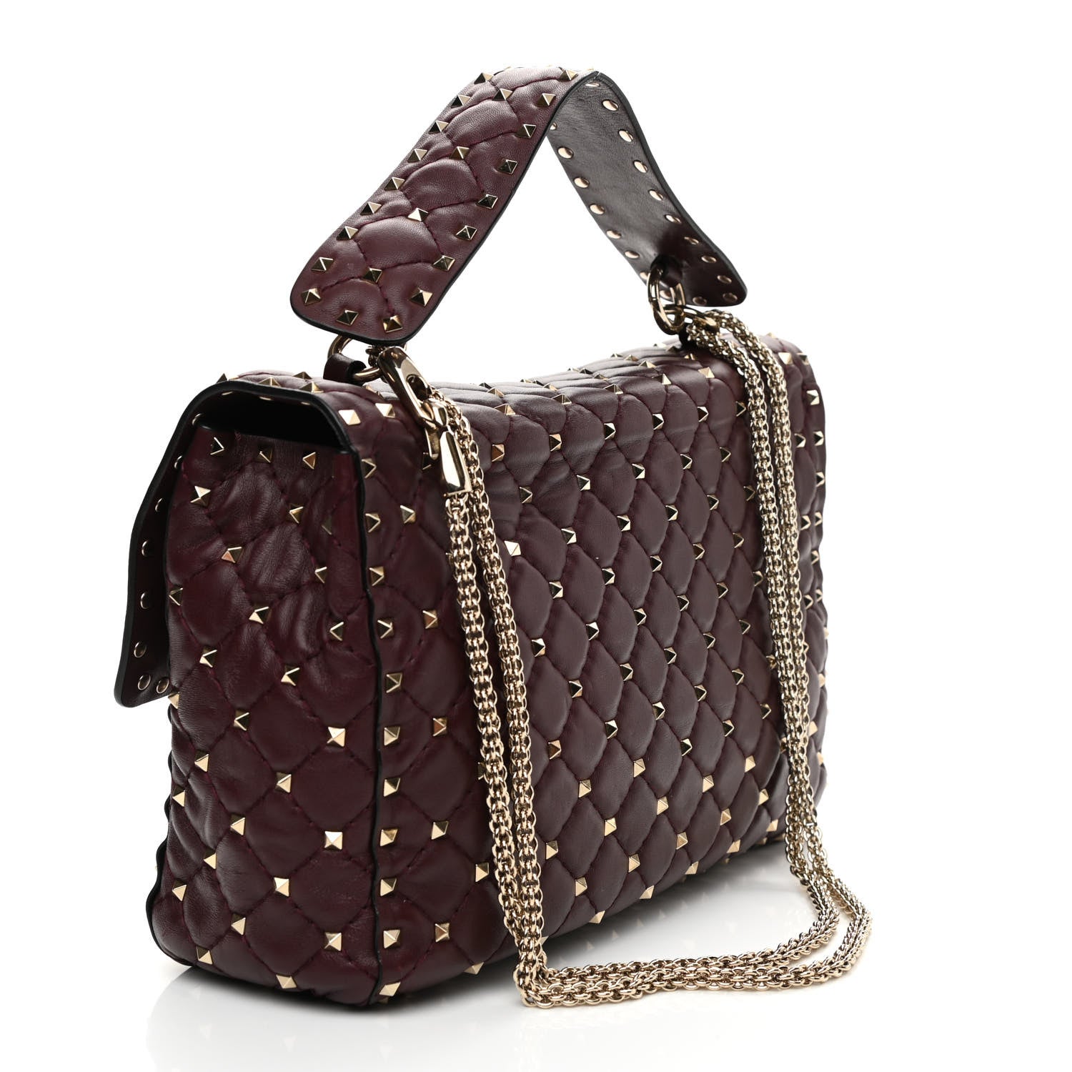 Valentino Garavani Nappa Large Rockstud Spike Shoulder Bag Rubin 3 of 8