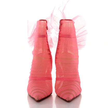 Christian Louboutin Tulle Nappa Libellibooty 100 Ankle Boots 39 Bubble Gum 2 of 7