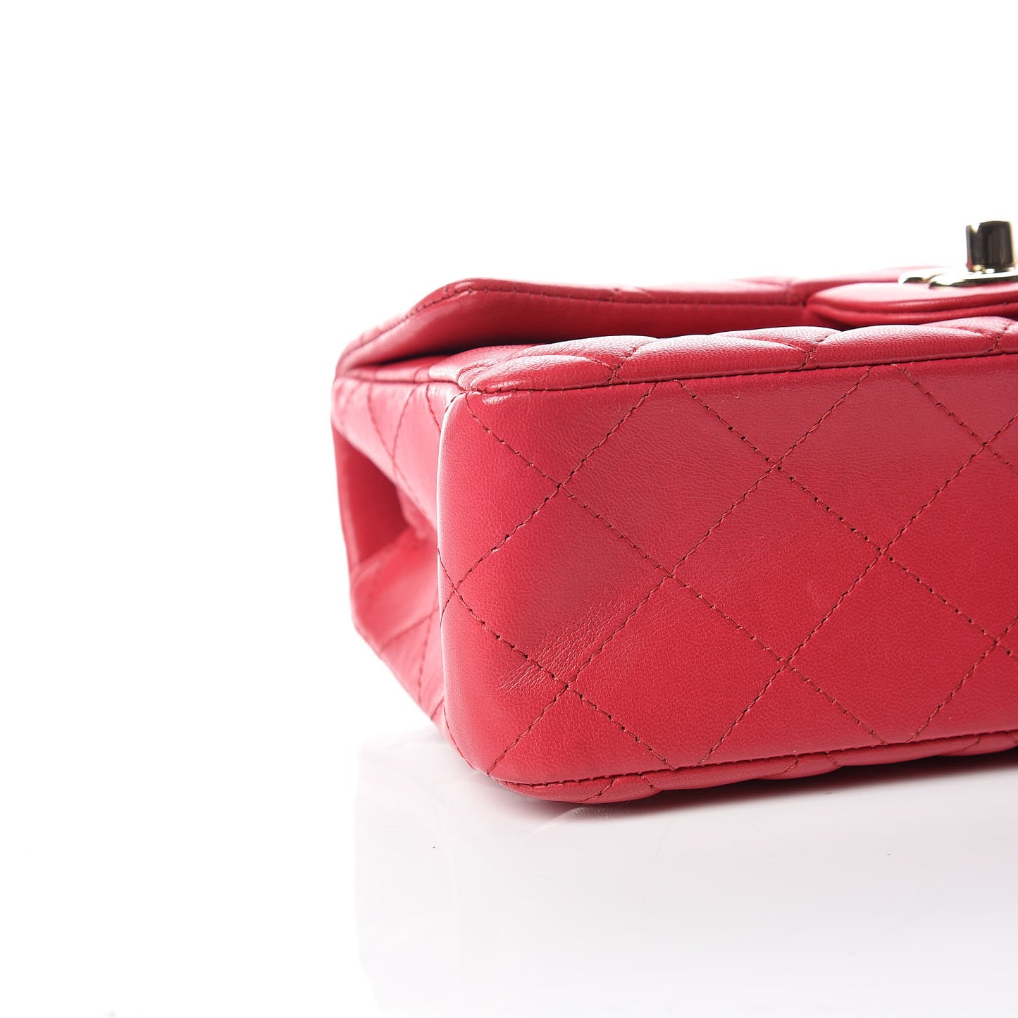 Lambskin Quilted Mini Rectangular Flap Fuchsia