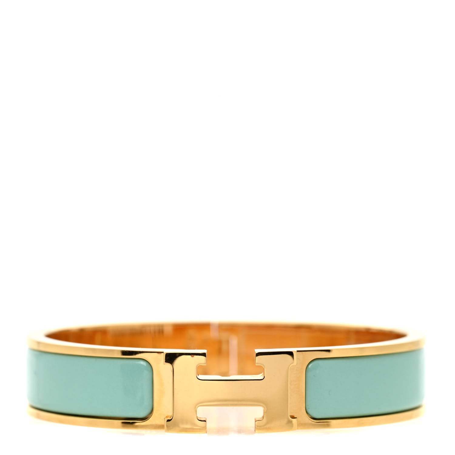 Hermes Enamel Narrow Clic Clac H Bracelet PM Aqua 1 of 5
