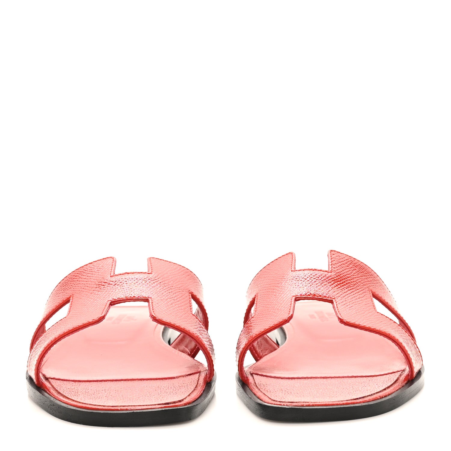 Hermes Patent Epsom Oran Sandals 37.5 Jasper Rouge 3 of 8