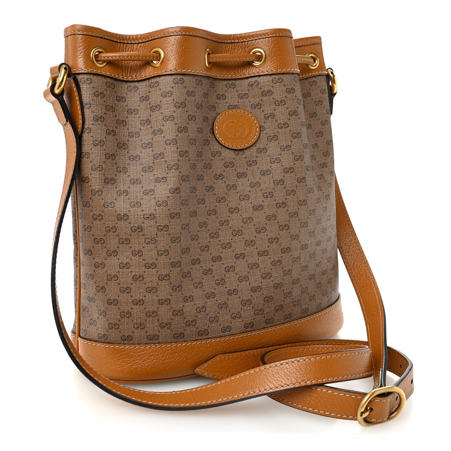 Gucci X DISNEY Mini Vintage GG Supreme Monogram Bucket Bag Beige Vintage Sun Oil 3 of 11