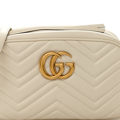 Gucci Calfskin Matelasse Small GG Marmont Chain Shoulder Bag White 8 of 11