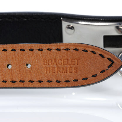 Hermes Stainless Steel Barenia 20mm Kelly Cadena Double Tour Quartz Watch Noir 7 of 8