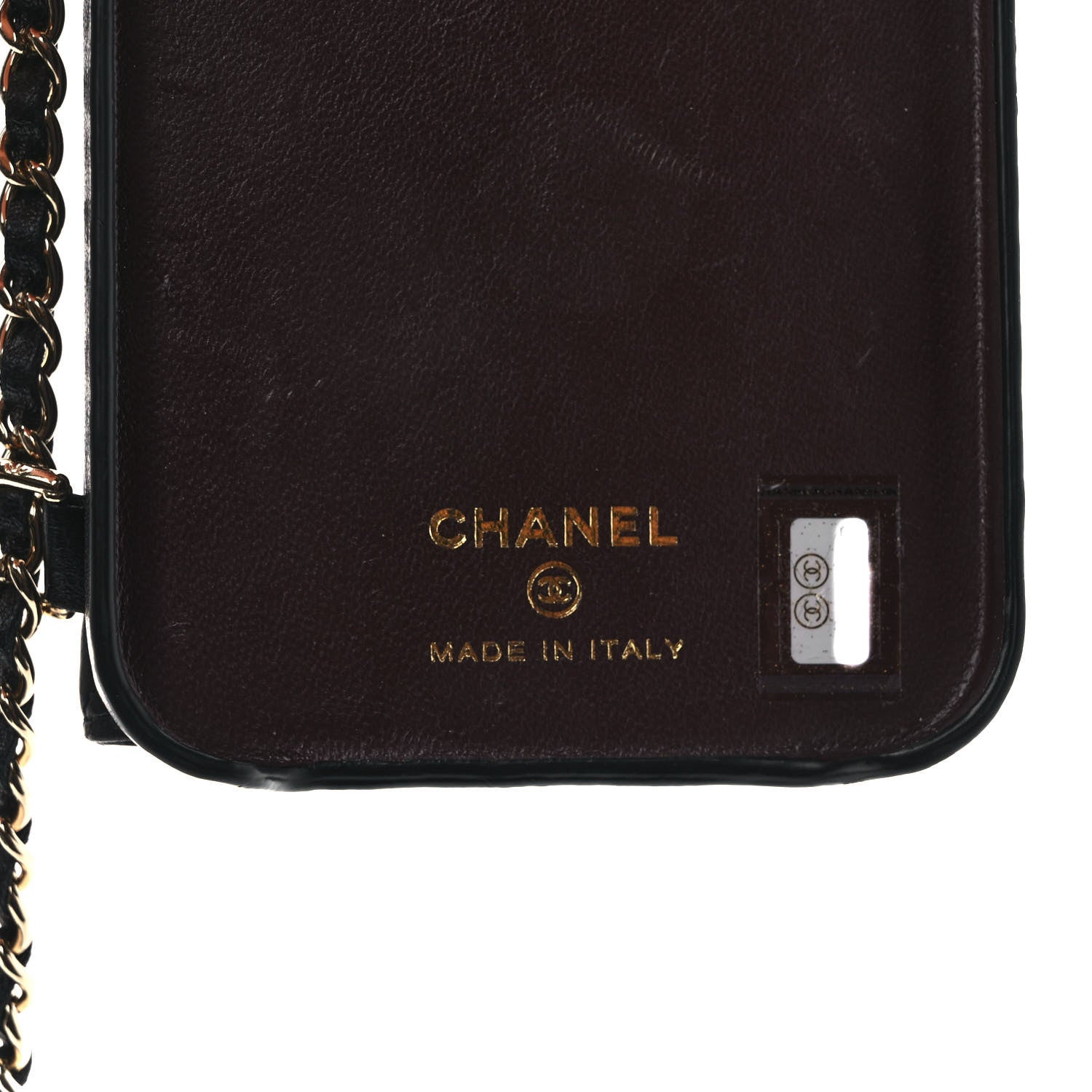 Chanel Lambskin Quilted Pearl Crush iPhone XII Pro Holder With Chain Black 4 of 6