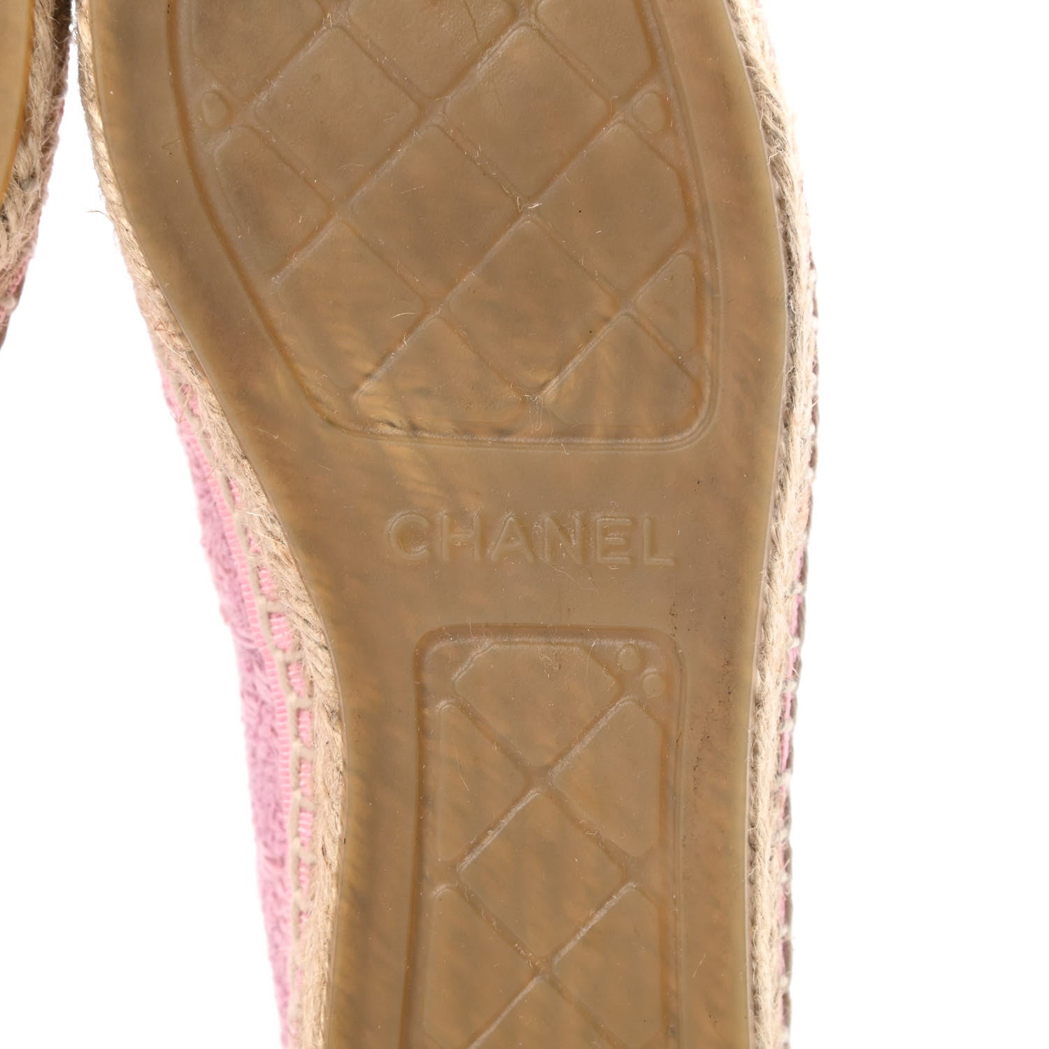 Chanel Linen CC Espadrilles 37 Pink Black 7 of 11