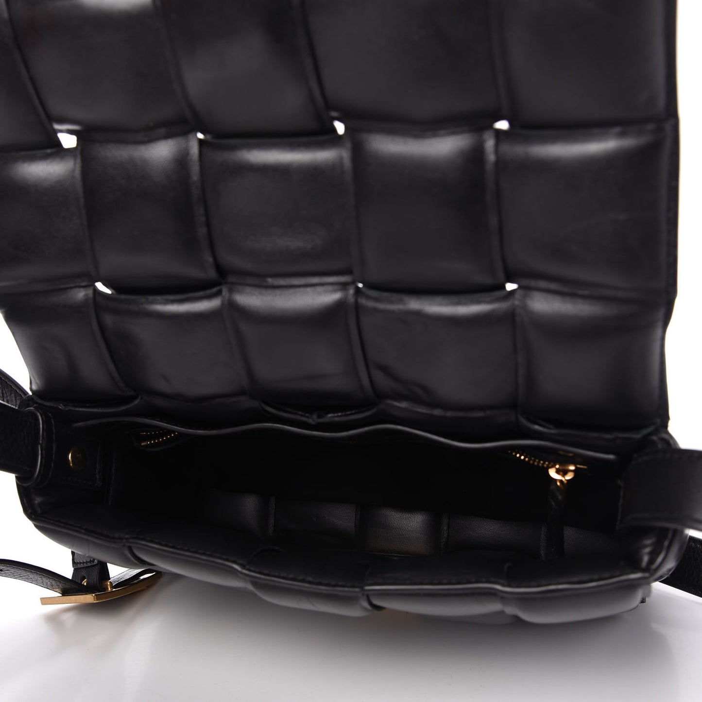 Nappa Maxi Intreccio Padded Cassette Crossbody Bag Black