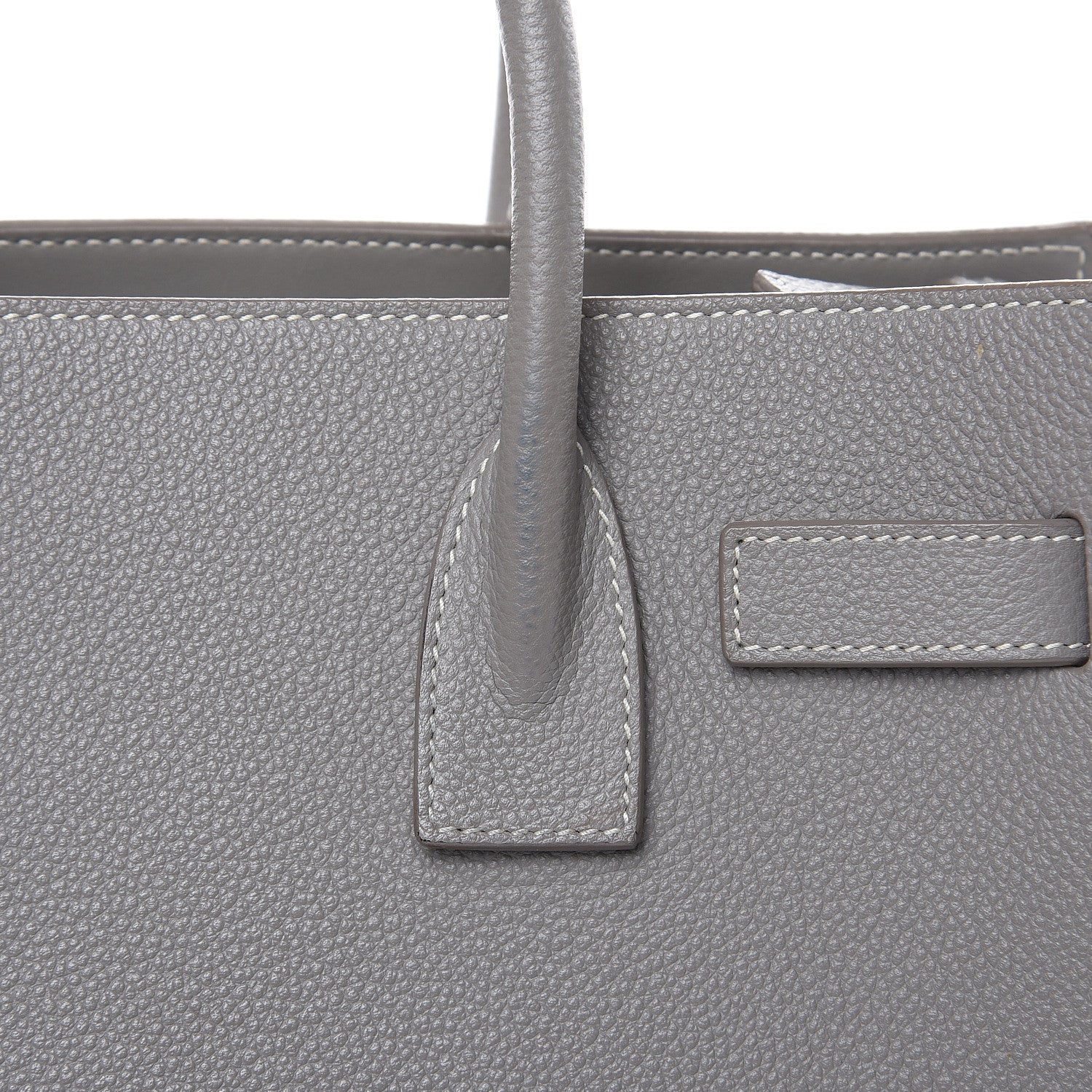 Saint Laurent Grained Calfskin Topstich Baby Sac De Jour Fog 12 of 15