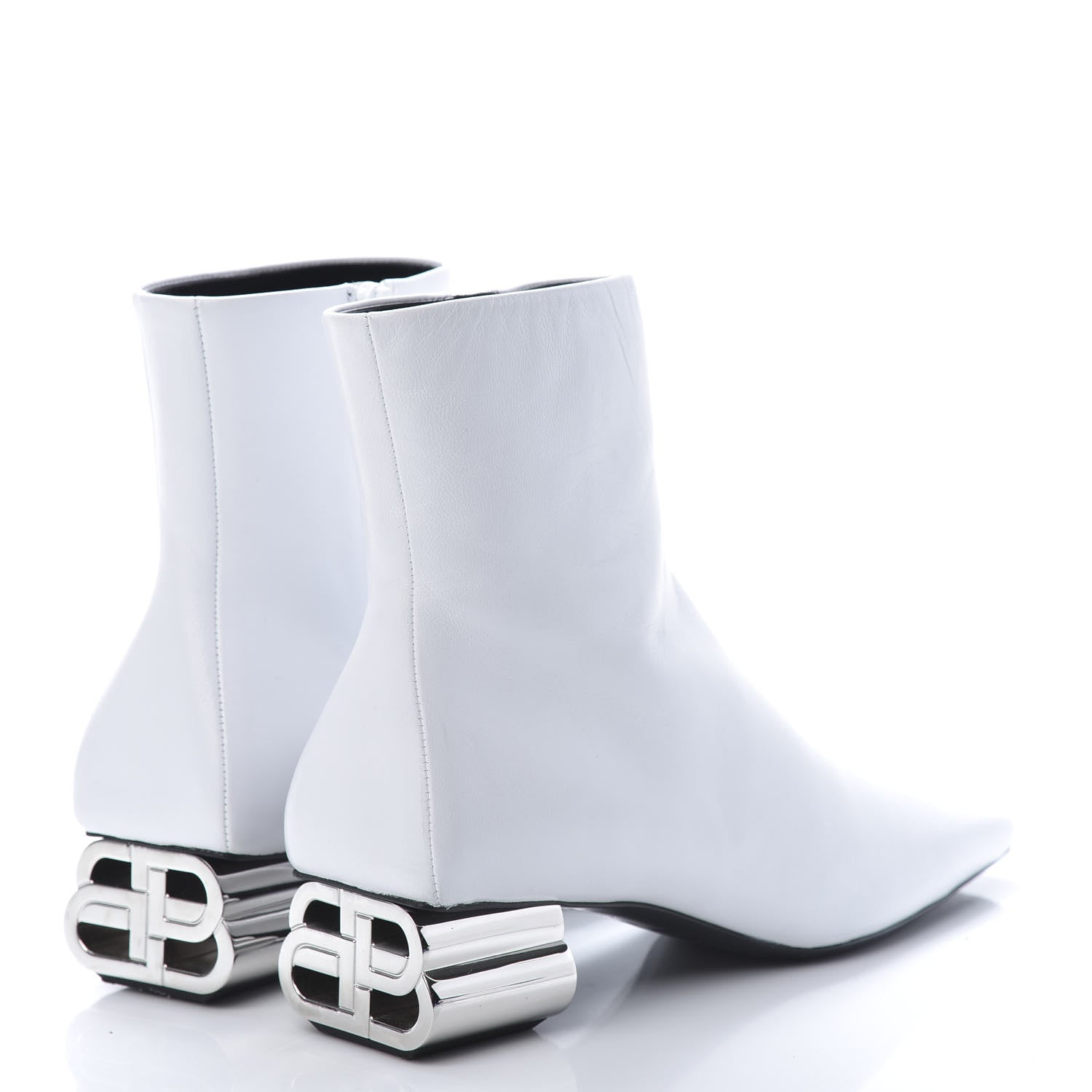 Balenciaga Sheepskin Typo Ankle Booties 37 White 4 of 11
