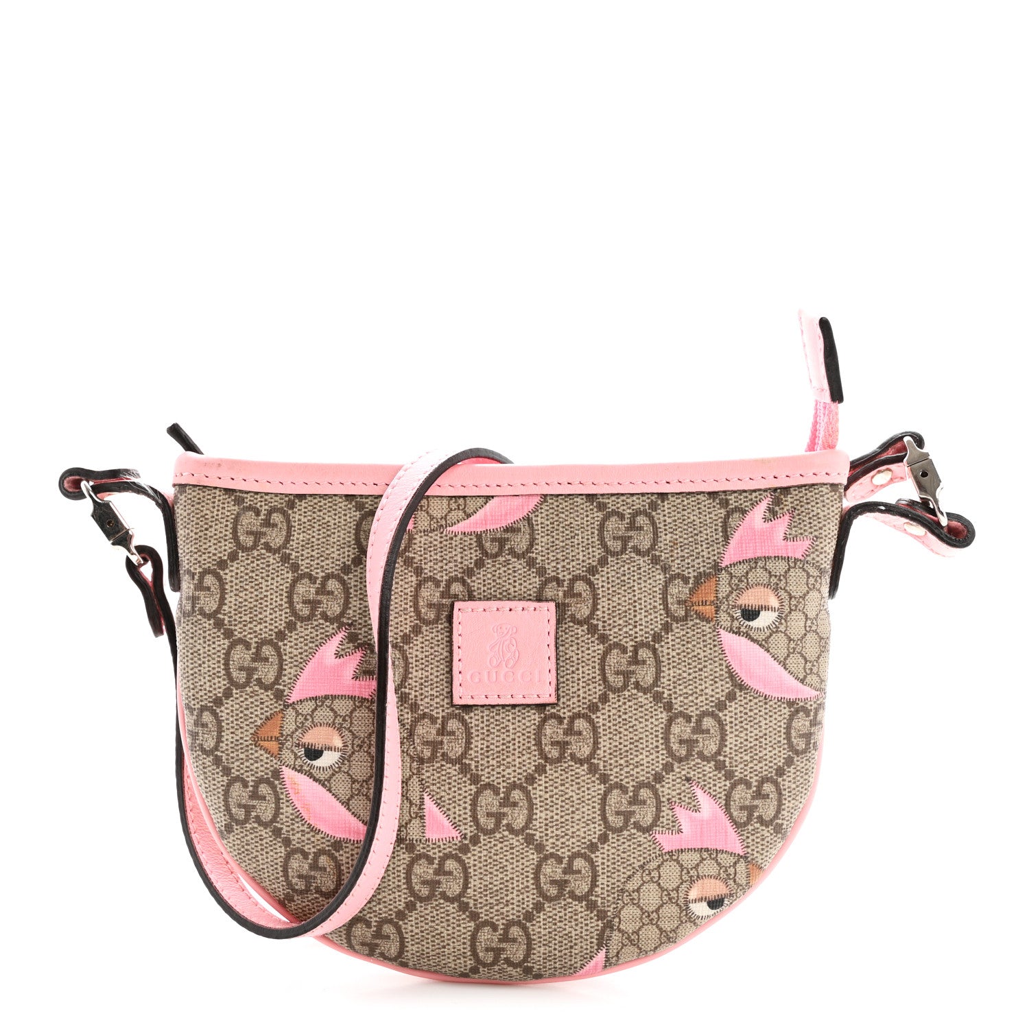 Gucci GG Monogram Childrens Mini Zoo Bird Pappagallo Shoulder Bag Pink 1 of 14