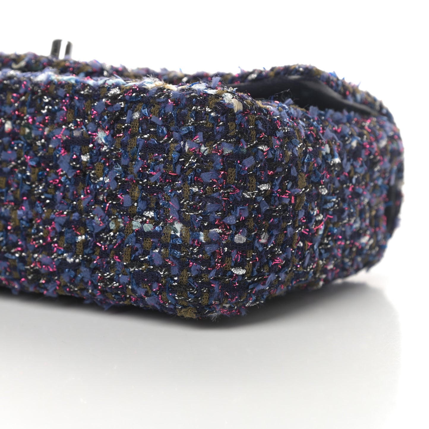 Tweed Quilted Mini Rectangular Flap Blue Purple Khaki Pink