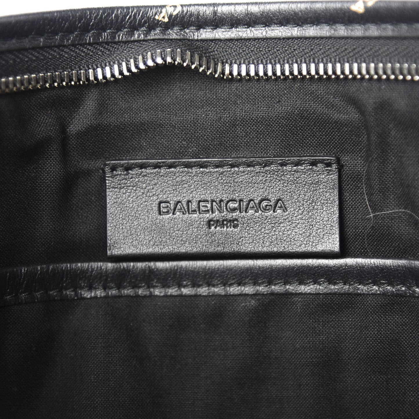 Agneau Allover Logo Pouch Black