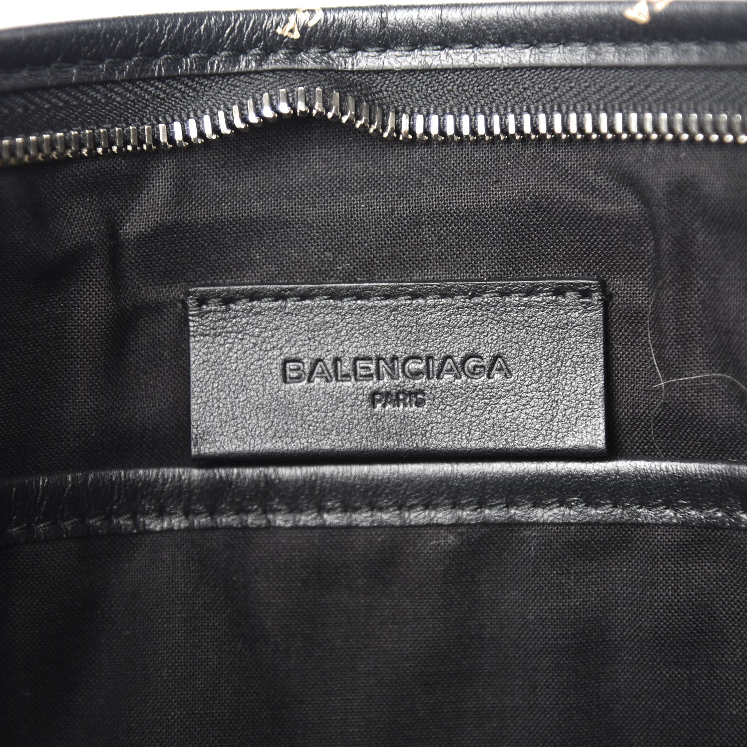 Balenciaga Agneau Allover Logo Pouch Black 5 of 9