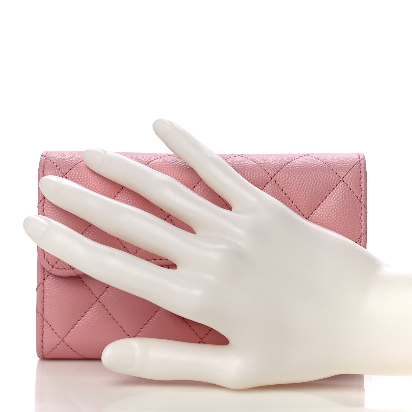 Caviar Quilted Medium Flap Wallet Pink