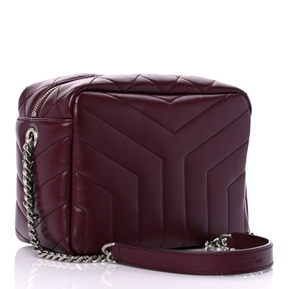 Saint Laurent Calfskin Y Quilted Monogram Small Loulou Bowling Bag Rouge Legion 3 of 9