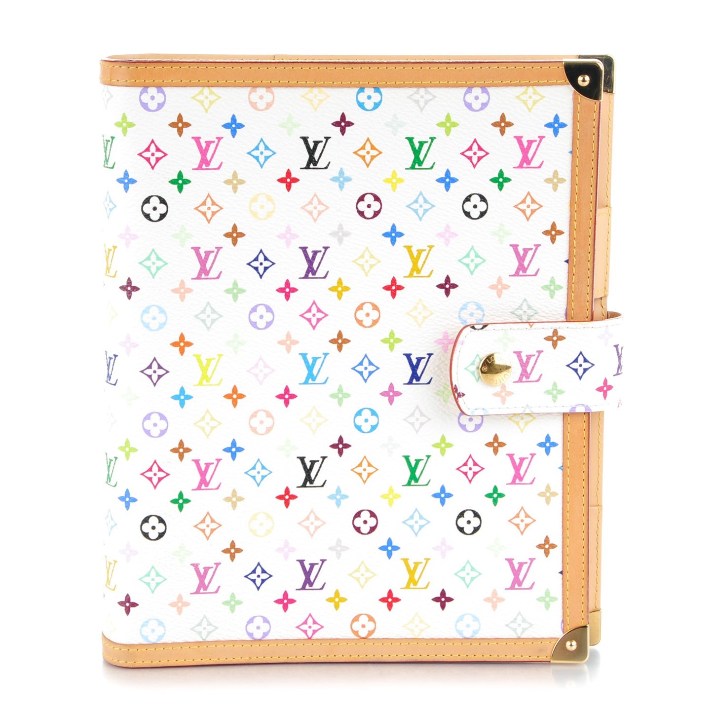 Monogram Multicolor Large Ring Agenda Cover White